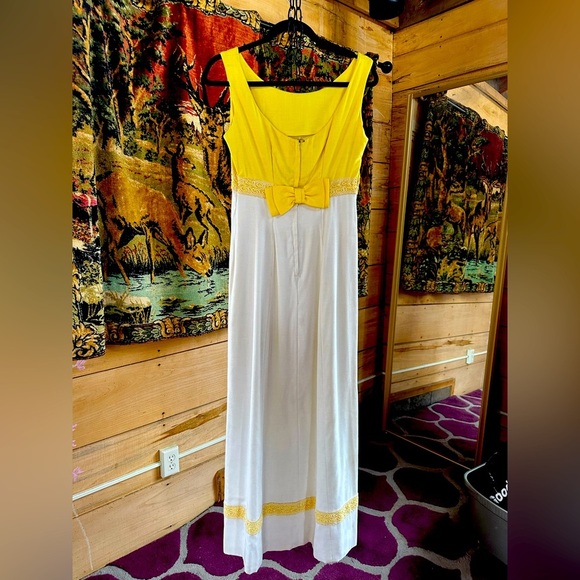 Vintage Maxi Dress with Bow Accents - Picture 2 of 6